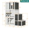 3-Tier Wooden Outdoor & Indoor Cat House Suitable for 1-3 Cats Cat Enclosure Resting Box with 4 Platforms and 2 doors Cat Shelter Kitty House with a J