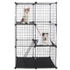 3 Tier Cat Playpen Cage Metal Indoor Cat House Detachable Kitten House with 3 Doors 2 Ladders Large Cat Exercise Place for 1-2 Cats Black