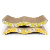 Wave Curved Cat Scratcher Cardboard for Little Cats and Dogs Corrugated Scratching Pad with Catnip Cat Cardboard Sofa Lounge Wave