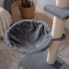 Cat Tree, 105-Inch Cat Tower for Indoor Cats, Plush Multi-Level Cat Condo with 3 Perches, 2 Caves, Cozy Basket and Scratching Board, GRAY COLOR