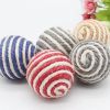 Cat Pet Sisal Rope Woven Ball Chewing Rattle Scratching Toy Interactive Scratching Chewing Toy Pet Cat Dog