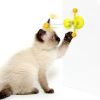 Cat Pet Toy Spinning Ball Feather 360 Free Rotating, Multifunctional Rotating Turntable Spring Man Cat Toy, Interactive Feather & Suction Cup