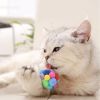 3pcs Pet toy ball set colorful handmade bell elastic ball 3 size combination cat toy