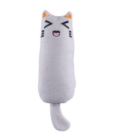 Cat Toys Cute Thumb Toy Claw Grinding Bite Resistant Teasing Cat Small Pillow Pet Relaxation Toys (Color: Grey G246B)