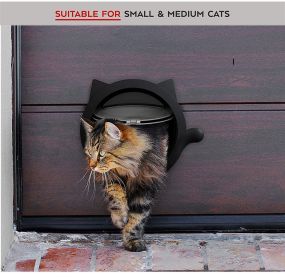 Pet cat door free access to the doorway suitable for installation of glass doors wooden doors iron doors (select: Cat Doors-black)