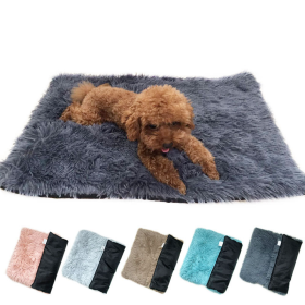 Soft Plush Padded Pet Sleeping Mat Soft Pet Mattress Puppy Dog Cat Sofa Cushion Warm and Breathable Large Dog Pet Bed Dog Mat (Color: Light Grey, size: S(35X50CM))