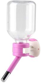 Pet Water Bottle, Small-Sized Wall Mount Water Dispenser, Leak-Proof Nozzle Pet Wire Cage, Crate Waterer, BPA-Free Water Container (Color: Pink)