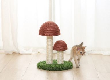 Cat Scratching Post Mushroom, Mini Tower Cat Scratcher Small Cat Tree House Training Toys for Kittens & Small Animals, Scratchers for Indoor Cats (Color: Brown)