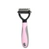 Pet Grooming Tool 2 Sided Undercoat Rake for Cats & Dogs - Safe Dematting Comb for Easy Mats & Tangles Removing -Pet Brush-Cat Grooming-Grooming Tool