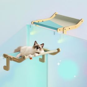 Mewoofun Cat Window Perch 4 Color Wooden Assembly Hanging Bed Cotton Canvas Easy Washable Multi-Ply Plywood New Dropshipping (Color: Blue)