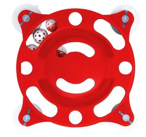 Pet Life 'Sticky-Swipe' Interactive Suction Cup Kitty Cat Toy (Color: Red)