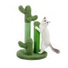 (Do Not Sell on Amazon) Cat Scratching Post Cactus Cat Scratcher Featuring with 3 Scratching Poles and Interactive Dangling Ball XH