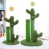 (Do Not Sell on Amazon) Cat Scratching Post Cactus Cat Scratcher Featuring with 3 Scratching Poles and Interactive Dangling Ball XH