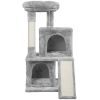 36" Cat Tree with Condo and Scratching Post Tower Kitten Activity Plush Play House Cat Nest