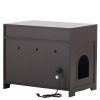 Litter Box Enclosure, Cat Litter Box Furniture with Hidden Plug, 2 Doors,Indoor Cat Washroom Storage Bench Side Table Cat House, Large Wooden Enclused