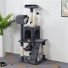 51" Cat Tree with Hammock and Scratching Post Tower