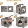 Mewoofun Handmade Cat Supplies Cat House for Indoor Woven Rattan Designed Pets