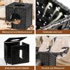 Mewoofun Handmade Cat Supplies Cat House for Indoor Woven Rattan Designed Pets