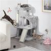 36" Cat Tree with Condo and Scratching Post Tower Kitten Activity Plush Play House Cat Nest