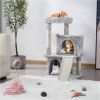 36" Cat Tree with Condo and Scratching Post Tower Kitten Activity Plush Play House Cat Nest