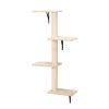 5 Pcs Wall Mounted Cat Climber Set;  Floating Cat Shelves and Perches;  Cat Activity Tree with Scratching Posts;  Modern Cat Furniture