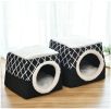 Pet Cat Bed Cube Indoor Cats House, Warm Small Kitten Nest Collapsible Cat Cave Cute Sleeping Mat Comfortable Cushion Cats Bed